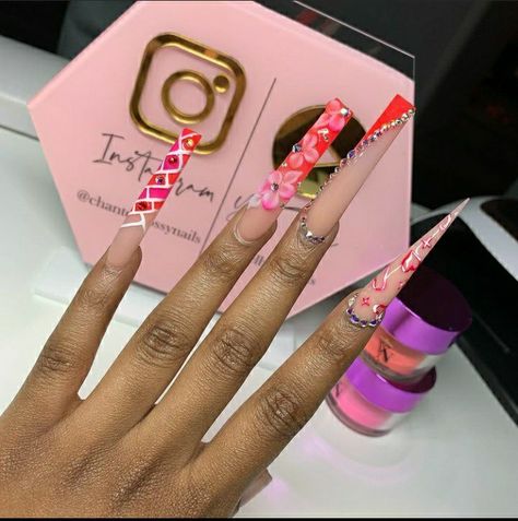 Ratchet Nails, Diamond Nail Art, Pearl Nails, Glow Nails, Drip Nails, Colored Acrylic Nails, Diamond Nails, Long Acrylic Nails Coffin, Exotic Nails