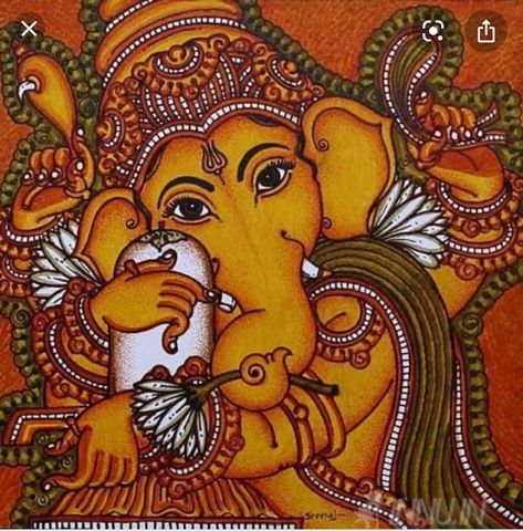 Painting Indian Art, Diwali Painting, Mural Art Design, Painting Indian, Ganesh Art Paintings, Drawing Kids, Lotus Painting, Kerala Mural Painting, Buddha Art Painting