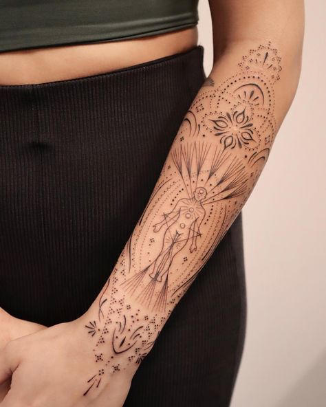 kaylee ruiz • ornamental tattoos | Ornamental half forearm sleeve for Eden 🤍 this was during my guest stay in Florida. We will finish the other side of her arm in the next… | Instagram Mandala Tattoos For Women, Forearm Sleeve, Shoulder Tattoos For Women, Piercing Studio, Abstract Tattoo, Half Sleeve Tattoo, Tattoo Placement, Mandala Coloring Pages, Mandala Tattoo