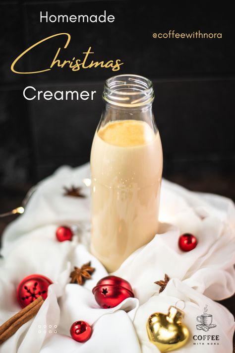 Indulge in the sweet symphony of the season with coffeewithnora's Christmas Coffee Creamer. Transform your morning coffee ritual into a festive celebration as you savor the enchanting blend of cinnamon, nutmeg, and lush creamy texture. Unleash holiday magic in every sip, and awaken your holiday spirit. #coffeewithnora #ChristmasCoffeeCreamer #HolidayMagic. Egg Nog Coffee Creamer, Christmas Coffee Creamer, Homemade Cinnamon Coffee Creamer, Holiday Coffee Creamer, Snickerdoodle Coffee Creamer, Eggnog Coffee Creamer, Homemade Sweet And Creamy Coffee Creamer, Homemade Coffee Creamer Peppermint Mocha, Coffee Additives