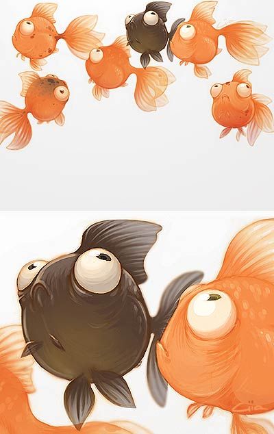 chhuy-ing ia [ portfolio ]: Bloop bloop... Art Mignon, Fish Illustration, Cute Fish, 캐릭터 드로잉, Abstract Illustration, Art Et Illustration, Fish Art, Childrens Illustrations, Creature Design