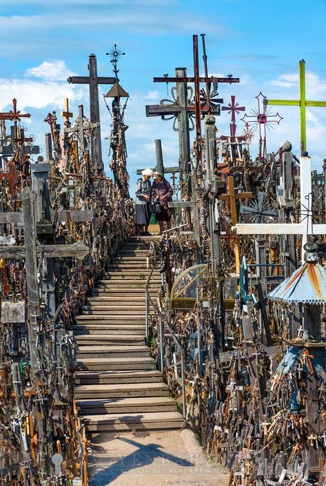 Hill Of Crosses Lithuania, Hill Of Crosses, Lithuania Travel, Baltic Countries, Houses Of The Holy, Baltic States, Country Church, Medieval Town, Travel Memories