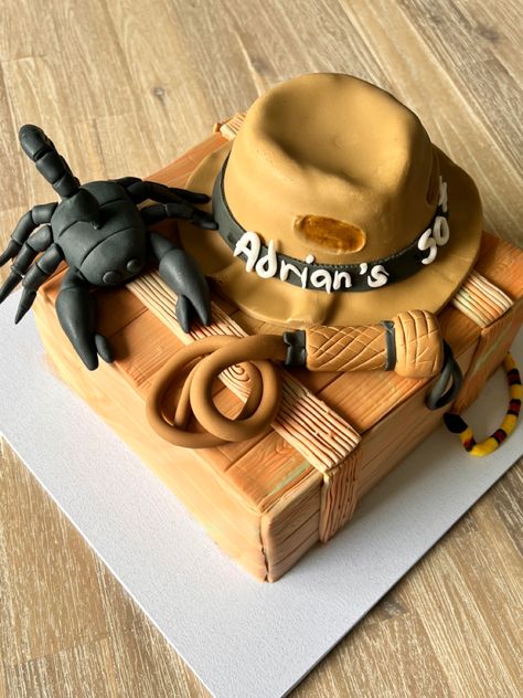 Indiana Jones Birthday Party Decor, Indiana Jones Birthday, Indiana Jones Birthday Invitations, Indiana Jones Cake, Indiana Jones Notebook, Indiana Jones Party, Indiana Jones, Themed Cakes, Cake Designs