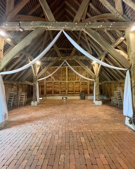 There is something about old wood and these old barns coupled with worn brickwork feel so homely and inviting. It great that so many are now used as event venues so we can all admire the craftsmanship. And yep looking a wedding venues with our first born - exciting ! #barnwedding #oldbuildings #sussex #surreyhills #craftmanship #architecture Old Building Wedding Reception, Old House Wedding, Vintage Barn Wedding, Old Barns, Old Building, Brickwork, Event Center, Old Buildings, Old Wood