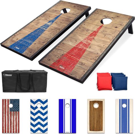 GoSports Classic Cornhole Sets – Choose 4'x2' or 3'x2' - Includes 8 Bean Bags, Travel Case and Game Rules (Choice of Style) Cornhole Boards Designs, Bag Toss Game, Game Rules, Bean Bag Toss, Classic Outdoor, Cornhole Set, Bean Bags, Cornhole Boards, Outdoor Games