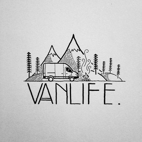 David Powell Deco Surf, Life Logo, Travel Van, Sprinter Van, Pen Art, 로고 디자인, Doodle Drawings, Drawing People, White Paper