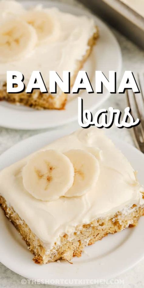 Delicious Homemade Banana Bars Recipe Taste Of Home Banana Bars, Banana Bread Cheesecake Bars, 3 Bananas Recipes, Banana Bars With Chocolate Chips, No Bake Banana Recipes Easy, Healthy Banana Bars Recipe, Mexican Banana Dessert, 4 Banana Recipe, Lots Of Bananas Recipes