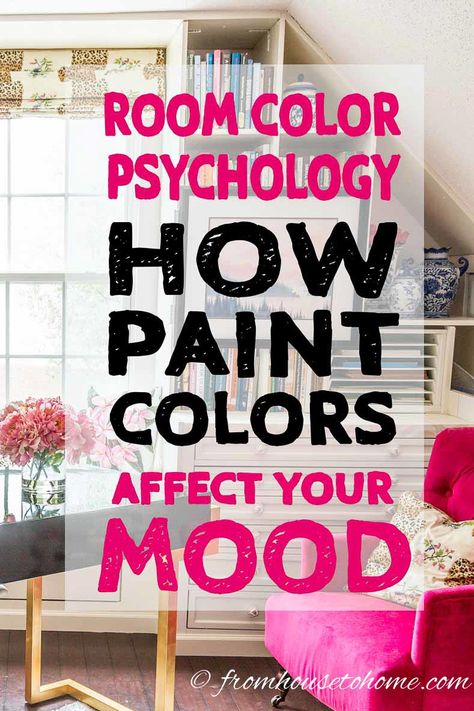 These tips on room color psychology are a great way to decide on the paint color for your home. Knowing what the room color meanings are really helped with the interior design of my space. #fromhousetohome #paintcolor #decoratingtips #colorscheme #homedecor Purple Theme Living Room, Whimsical Living Room Ideas, Green Room Colors, Best Bedroom Colors, Orange Rooms, Choosing Paint Colours, Trending Paint Colors, Interior Decorating Tips, Chill Room