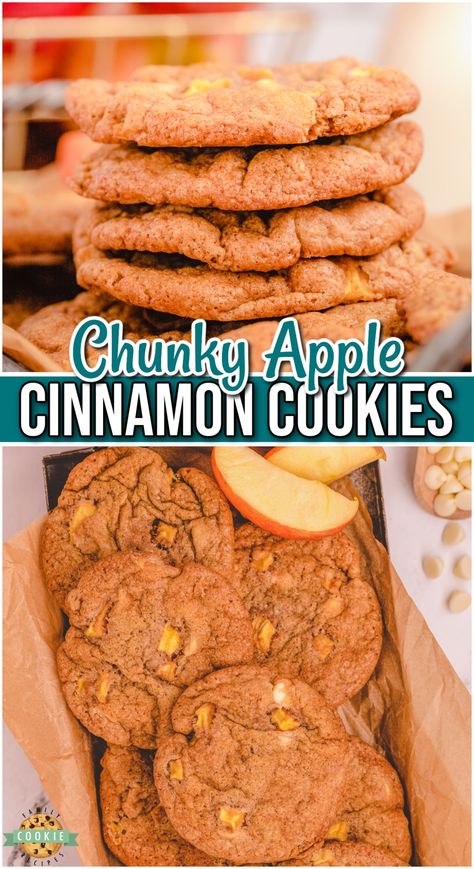 Caramel Apple No Bake Cookies, Cinnamon Apple Cookies Recipe, Dried Apple Cookies, Carmel Apple Cookie Recipes Easy, Apple Butter Cookies, Apple Cinnamon Cookies, Crk Oc, Apple Cookies Recipes, Autumn Treats