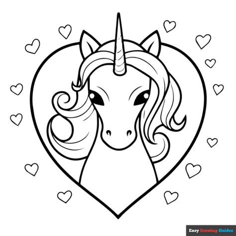 Valentine's Unicorn Coloring Page - Free & Printable Coloring Sheet Unicorn Coloring Pages Free Printable, Printable Valentines Coloring Pages, Unicorn Coloring Pages For Kids, Unicorn Picture, Emoji Coloring Pages, Free Printable Coloring Sheets, Valentine Coloring Pages, Unicorn Printables, Unicorn Coloring