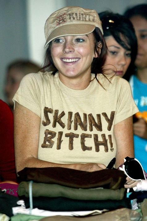 Lindsay Lohan  When Celebrity T-Shirts Do The Talking: Celebrity Slogan T-shirts | Glamour UK 2000s Pop Culture, 2000s Icons, Ali Larter, Early 2000s Fashion, Glamour Uk, Slogan Shirts, 2000s Aesthetic, Slogan Tshirt, Rachel Mcadams