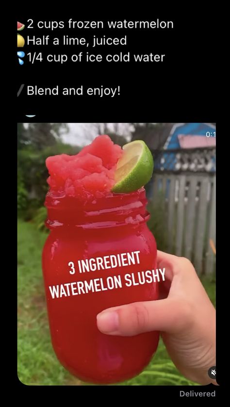 Recipes For Your Boyfriend, Drink Ideas Healthy, Fruit Drinks Healthy, Summer Smoothie Recipes, Watermelon Slushy, Watermelon Slushie, Fun Drink Recipe, Kreative Snacks, Fruit Smoothie Recipes Healthy