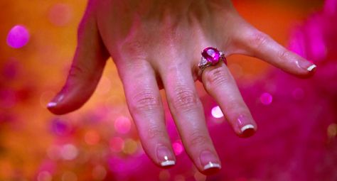 Elle Woods Pink Engagement Ring. Legally Blonde 2: Red, White, and Blonde. Legally Blonde Movie, Legally Blonde 2, Blonde Movie, Pink Tip Nails, Wood Engagement Ring, Pink Engagement, Engagement Ring Style, Blonde Aesthetic, Wood Nails