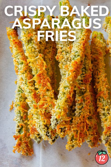 Crispy Baked Asparagus Fries | 12 Tomatoes Crispy Baked Asparagus, Baked Asparagus Fries, Boil Asparagus, Fried Asparagus, Delicious Sides, Parmesan Asparagus, Fried Zucchini, 12 Tomatoes Recipes, Mediterranean Meals