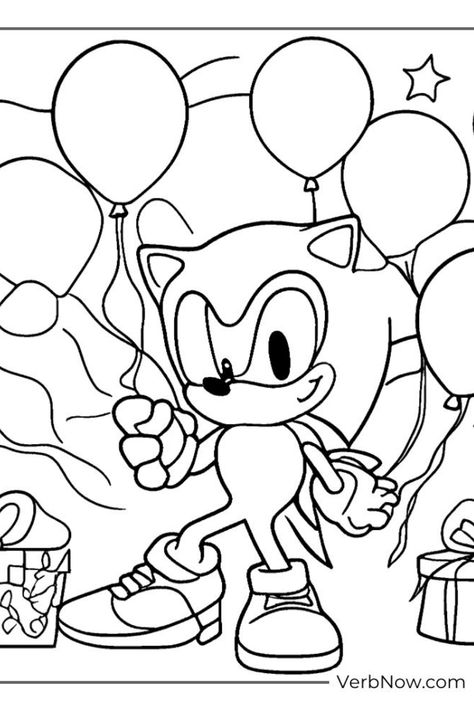 Bring Sonic�s fast-paced world to life with this exciting coloring page! #SonicArt #SpeedyColoring Sonic The Hedgehog Running, Sonic The Hedgehog Birthday Party, Sonic Coloring Pages, Dream Catcher Coloring Pages, Sonic Coloring, Hedgehog Birthday, Giving Flowers, Colorful Birthday Party, Amy Rose