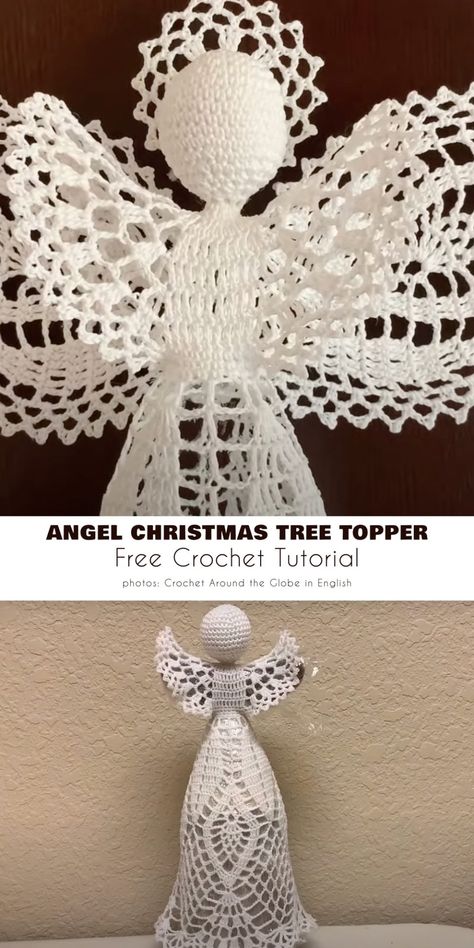 Crochet Christmas Angel Tree Topper, Christmas Angels Tree Topper, Crochet Christmas Angel Free Pattern Tree Toppers, Crochet Angel Tree Topper Pattern, Crochet Tree Top Angel Free Pattern, Knitted Christmas Tree Ornaments Free Pattern, Angel Topper Christmas Tree, Crochet Christmas Snowflake Free Pattern, Crochet Lace Angel Free Pattern