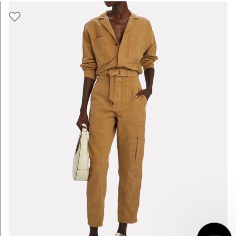 Citizens Of Humanity Willa Cotton-Linen Jumpsuit Color Is Brown Sugar Size Small New With Tags Madewell Jumpsuit, Cargo Jumpsuit, What To Wear Today, Designer Jumpsuits, Linen Jumpsuit, Long Sleeve Jumpsuit, Citizens Of Humanity, Capsule Wardrobe, Cotton Linen