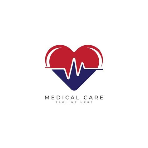 Heart beat sign medical care logo design... | Premium Vector #Freepik #vector #heart Heartbeat Logo, Care Logo Design, Building Signage, Medical Sign, Hospital Logo, Mother's Day Background, Clinic Logo, About Heart, Cabinet Medical