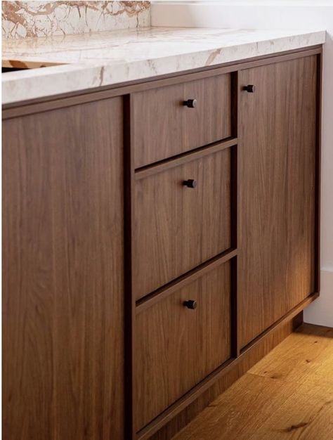 Kitchen lower cabs if shaker not best Micro Shaker Kitchen Cabinets, Walnut Shaker Kitchen Cabinets, Slim Shaker Cabinets Kitchen, Wood Shaker Cabinets, Slim Shaker Cabinet, Shaker Cabinets Kitchen, Single Wall Kitchen, Shaker Interior, Walnut Kitchen Cabinets