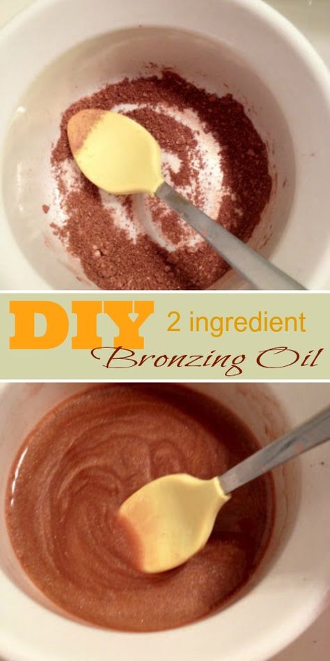 This DIY Bronzing Oil is super easy to make with just 2 ingredients and supplies you'll find around the house. Grab the tutorial today! Homemade Fake Tan, Tanning Oil Recipe, Self Tanner Homemade, Tanning Oil Homemade, Diy Tanning Lotion, Diy Tanning Oil, Diy Self Tanner, Diy Bronzer, Diy Tanning