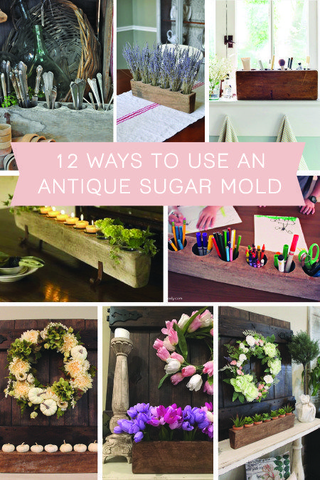 12 Ways to use an Antique Sugar Mold Sugar Mold Centerpieces, Sugar Molds Decor, Wooden Sugar Molds, Wood Sugar Mold, Cheese Mold, Sugar Mold, Antique Candles, Country Living Magazine, Flea Market Finds