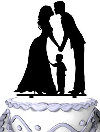 Amazon.com: Meijiafei Bride and Groom with Little Boy -Happy Family Cake Topper Anniversary Day Cake Topper : Grocery & Gourmet Food Family Cake Topper, Funny Bridal Shower Gifts, Family Wedding Cake Toppers, Bride Cake Topper, Country Wedding Favors, Funny Wedding Cakes, Silhouette Cake Topper, Vintage Wedding Favors, Silhouette Cake