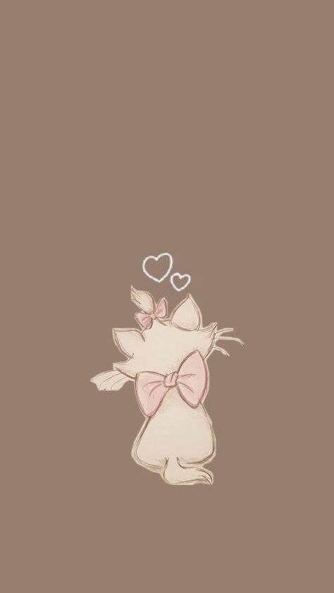 Cute Disney Aesthetic, Marie Aristocats Wallpaper, Marie Aristocats Aesthetic, Dollcore Wallpaper, Aristocats Wallpaper, Phone Wallpapers Vintage, Cute Images For Wallpaper, Kitten Wallpaper, Bow Wallpaper