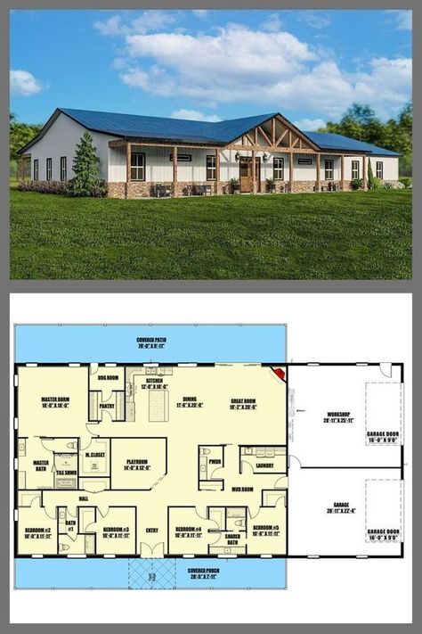 Single Story Barndominium Floor Plans, Single Story Barndominium, Barndominium Floor Plans, Home Team, Farmhouse Homes, Step Inside, Barndominium, House Floor Plans, The Details