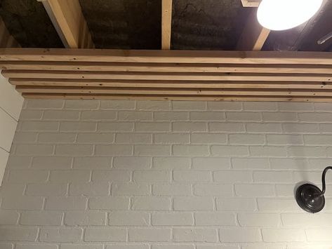 Removable Basement Ceiling Idea » Tree Farm Design Co. Faux Exposed Brick Wall, Easy Basement Ceiling, Exposed Basement Ceiling, Finishing A Basement, Basement Ceiling Painted, Basement Ceiling Options, Diy Industrial Lighting, Basement Remodel Diy, Mechanical Room