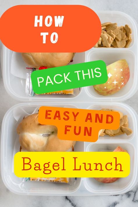 Sandwiches don't have to be boring! Try this simple and fun bagel sandwich idea for you kids lunch today. Click and follow for more easy lunch packing tips and family meals from WhatLisaCooks.com. Bagel Ideas For Lunch, Bagel Sandwich Ideas Lunch, Everything Bagel Lunch Ideas, Bagel Sandwich Lunch, Bagel Lunch, Bagel Lunch Ideas Kid, Lunchbox For Kids, Easy Bagel, Non Sandwhich Kid Lunches