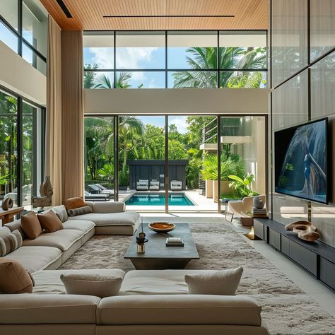 Rectangular Living Rooms, High Ceiling Living Room, The Theatre, Minimalist Room, Contemporary Minimalist, Furniture Finishes, Livingroom Layout, Beautiful Living Rooms, Spacious Living