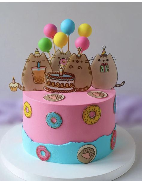 Pusheen Cat Birthday Cake, Pusheen Cake, Birthday Cake For Cat, Ice Cream Birthday Cake, Pusheen Cat, Ice Cream Birthday, Cat Party, Cat Birthday, Sweet Life