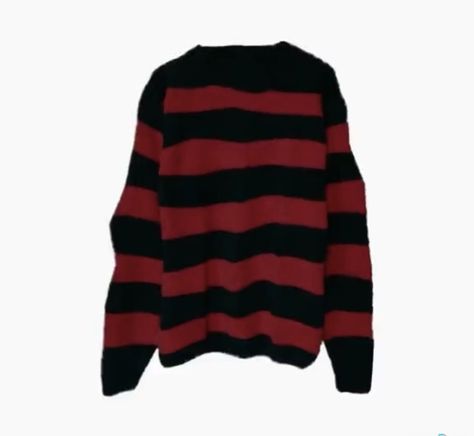 Red Black Outfit, Alt Clothes, One Piece Clothing, Goth Outfits, Dream Clothes, Stripe Sweater, Red And Black, Black Stripes, Black Sweaters