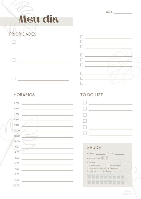 Planeje o seu dia Planner Minimalista, Agenda Digital, Bullet Journal Minimalist, Planner Diario, Planner Doodles, 2023 Planner, Note Writing Paper, Agenda Planner, Work Planner