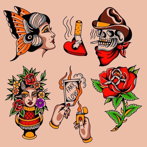 Vintage Tattoo Art, Traditional Tattoo Inspiration, Traditional Tattoo Sleeve, Tattoo Flash Sheet, Tattoo Traditional, Old School Tattoo Designs, Asian Tattoos, Art Traditional, Traditional Tattoo Design