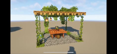 Minecraft Design Ideas, Minecraft Garden Ideas, Minecraft Garden, Minecraft Designs, Ideas Garden, Minecraft, Pergola, Design Ideas, Outdoor Structures