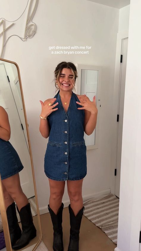 Corbin Denim Halter Neck Mini Dress curated on LTK Halter Neck Mini Dress, Dress Halter, Denim Fashion, Halter Neck, Denim Dress, Halter Dress, Mini Dress