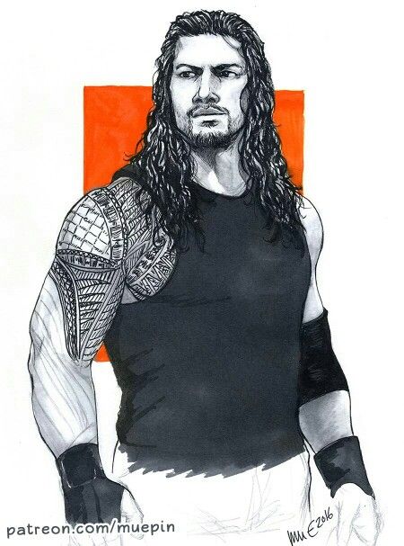 Sketch of our king Roman Reigns by a fan.. Roman Reigns Tattoo Design, Roman Reigns Drawing, Collar Bone Tattoo Quotes, Roman Reigns Tattoo, Many Tattoos, رسم كاريكاتير, Roman Reigns Smile, Wwe Superstar Roman Reigns, Bone Tattoos