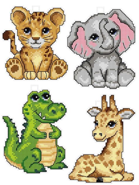 "\"Cute Animals\" 121CS Counted Cross-Stitch Kit By Crafting Spark | Michaels®" Colors Chart, Disney Cross Stitch Patterns, Baby Cross Stitch Patterns, Animal Cross Stitch Patterns, Disney Cross Stitch, Baby Cross, Cross Stitch Baby, Diy Cross Stitch, Floral Cross Stitch