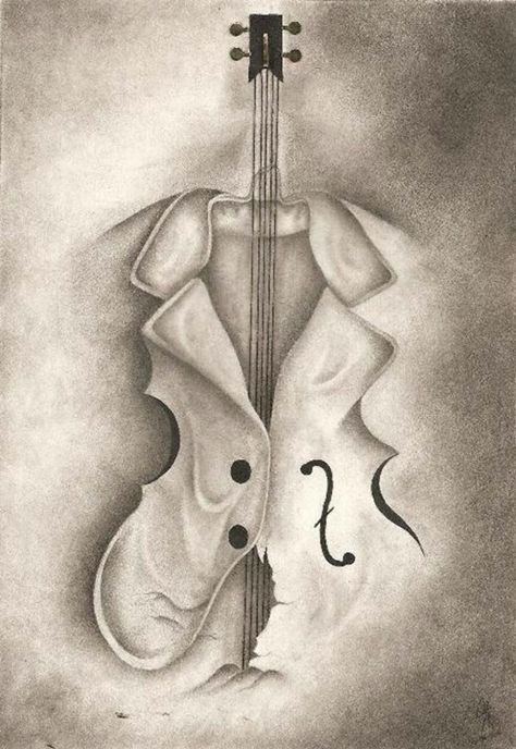 Stipling Drawings, Music Art Drawing, Mix Drawing, Violin Drawing, Cello Art, Easy Pencil Drawings, Watercolor Clouds, Pencil Sketch Images, Music Drawings