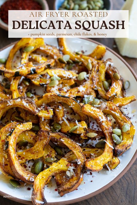 Delicata Squash Roasted, Delicata Squash Recipe, Air Fryer Recipes Keto, Flake Recipes, Squash Fries, Delicata Squash, Air Fry Recipes, Air Fryer Dinner Recipes, Air Fryer Healthy