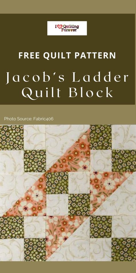 Four Fabric Quilt Pattern, Twin Quilt Pattern Free, 3 Fabric Quilt Pattern Free, Twin Size Quilt Pattern Free, Janes Ladder Quilt Pattern Tutorial, Scrap Ladder Quilt Block, Beginner Quilt Patterns King Size, Jewel Box Quilt Pattern Free, Jacob Ladder Quilt Pattern Free