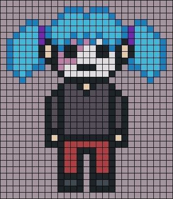 Sally Face Perler Beads, Sally Face Pixel Art, Easy Pixel Art Ideas, Easy Perler Bead Patterns, Make Friendship Bracelets, Easy Perler Beads Ideas, Easy Pixel Art, Pixel Art Templates, Pixel Drawing