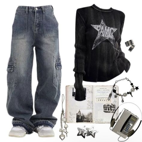 School Accessories, 2000s Fashion Outfits, Swaggy Outfits, Cute Simple Outfits, Really Cute Outfits, Edgy Outfits, Casual Style Outfits, Lookbook Outfits, Dream Clothes