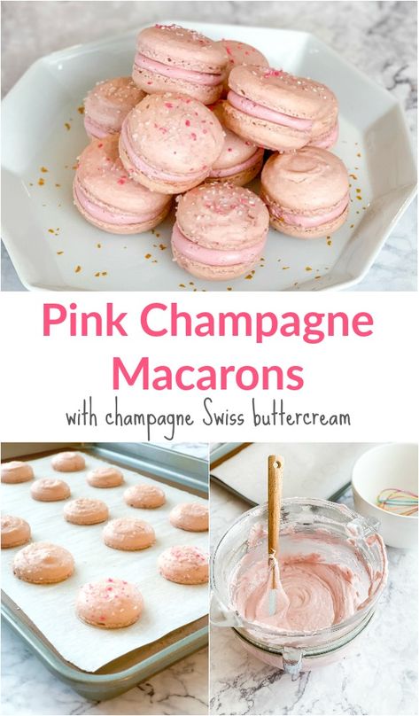 Champagne Macarons, French Macaroon Recipes, Macaroon Cookies, Macaron Flavors, Macaron Cookies, French Macaroons, Macaroon Recipes, Macaron Recipe, French Macarons