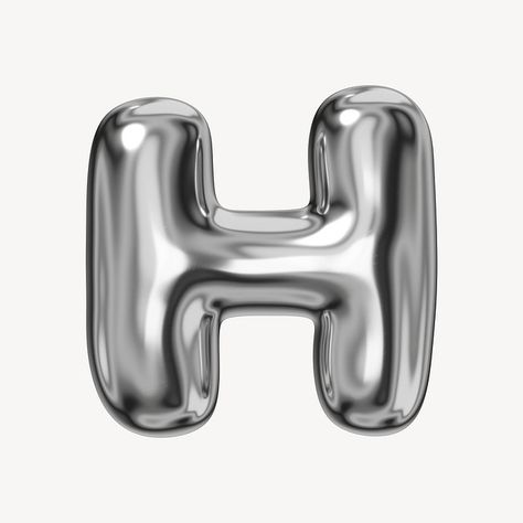 C alphabet, 3D chrome metallic | Free Photo - rawpixel Chrome Letters, Silver Letter Balloons, P Alphabet, H Alphabet, Alphabet 3d, 3d Chrome, Metal Font, Fun Fonts, S Alphabet