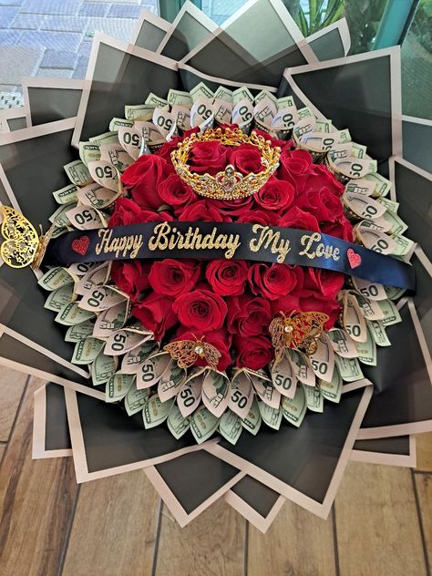 Money Bouquet Birthday, Money Rose Bouquet, Roses Bouquet Gift, Bouquet Birthday, Money Rose, Birthday Flowers Bouquet, Luxury Flower Bouquets, Money Flowers, Bouquet Roses