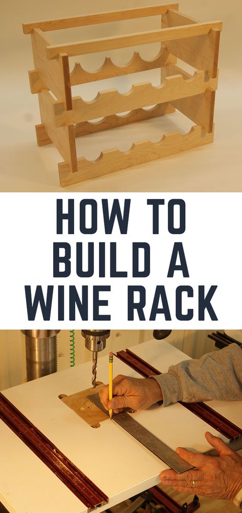 Wine Rack Projects, Woodworking Jig Plans, Wine Rack Plans, Built In Wine Rack, Woodworking Organization, Woodworking Cabinets, Woodworking Storage, Woodworking Basics, Wood Crafting Tools