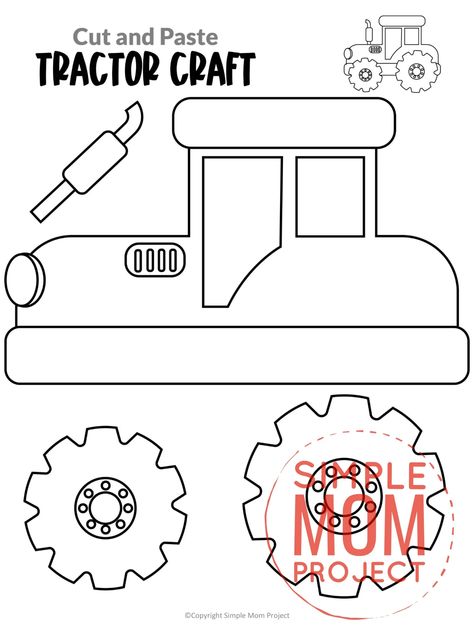 Are you looking for a fun way to teach the letter T to your preschool, toddler, or kindergarten class? We know your kids will love making this printable tractor craft! You can glue it to Popsicle Sticks or cardboard. The tractor activities are endless! Print your free printable tractor craft today! Farm Day Crafts For Preschoolers, Farm Equipment Activities For Preschool, Farm Animal Patterns Free Printable, Farm Animal Crafts For Preschoolers Free Printable, Tractor Preschool Craft, Barnyard Crafts Preschool, Old Mcdonald Had A Farm Craft, Farm Animals Template, Easy Farm Animal Crafts For Toddlers