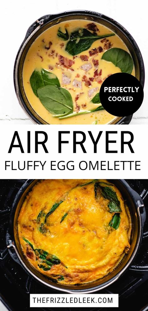 Air Fryer Omelette Air Fryer Omelette Recipe, Omelette Air Fryer, Air Fryer Omelette, Omelette Bar, Easy Breakfast Options, Omelette Recipe, Breakfast Idea, Healthy Keto, Quick And Easy Breakfast